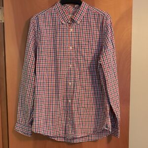 GAP Men's Red and Blue Plaid Shirt